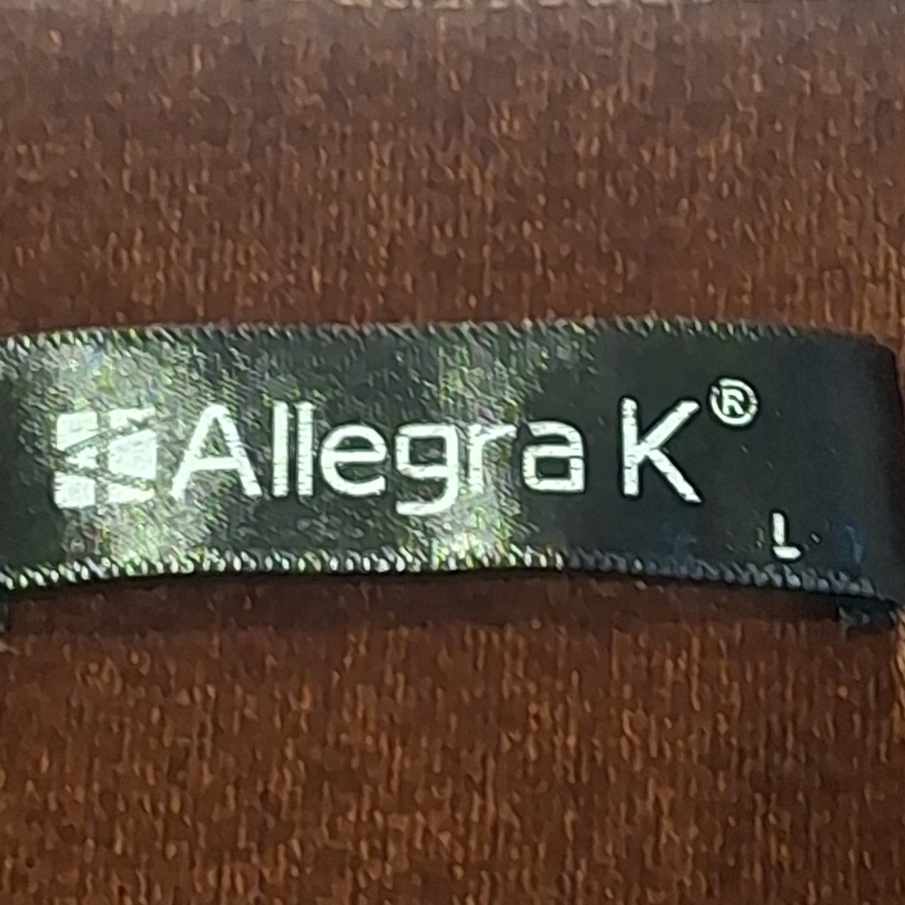 Allegra K Women's Chocolate Brown Velvet 3 Button Vest Size L - Picture 11 of 12